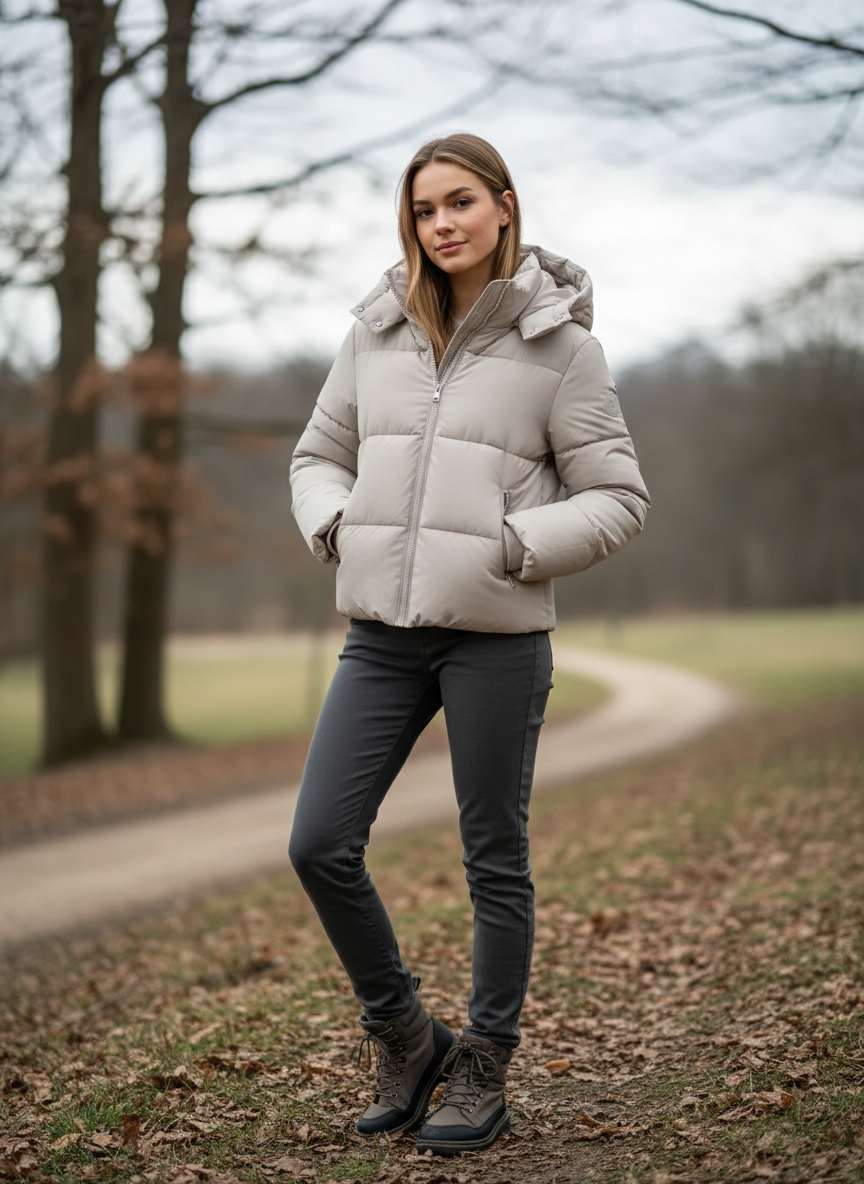 Abnehmbare Kapuze Pufferjacke