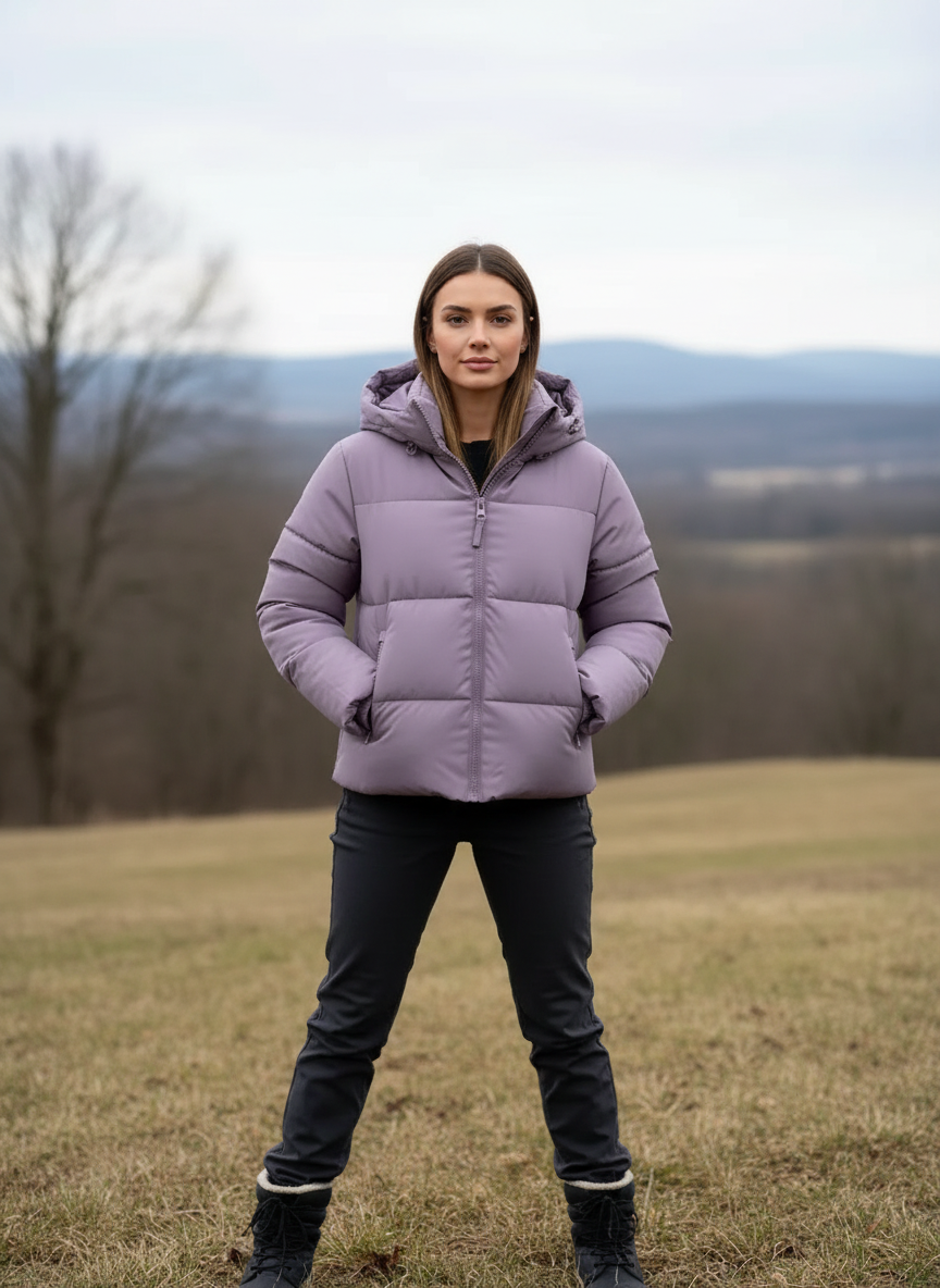 Abnehmbare Kapuze Pufferjacke