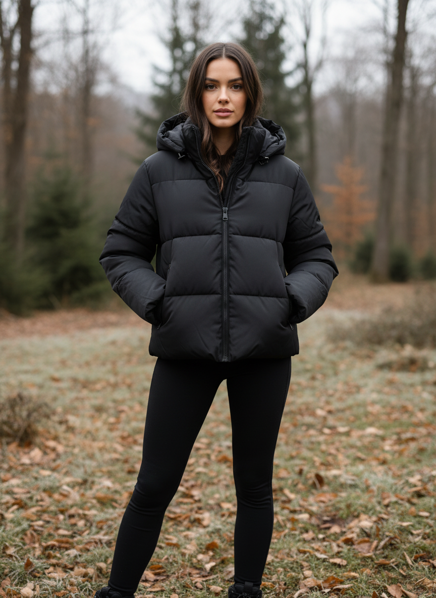 Abnehmbare Kapuze Pufferjacke