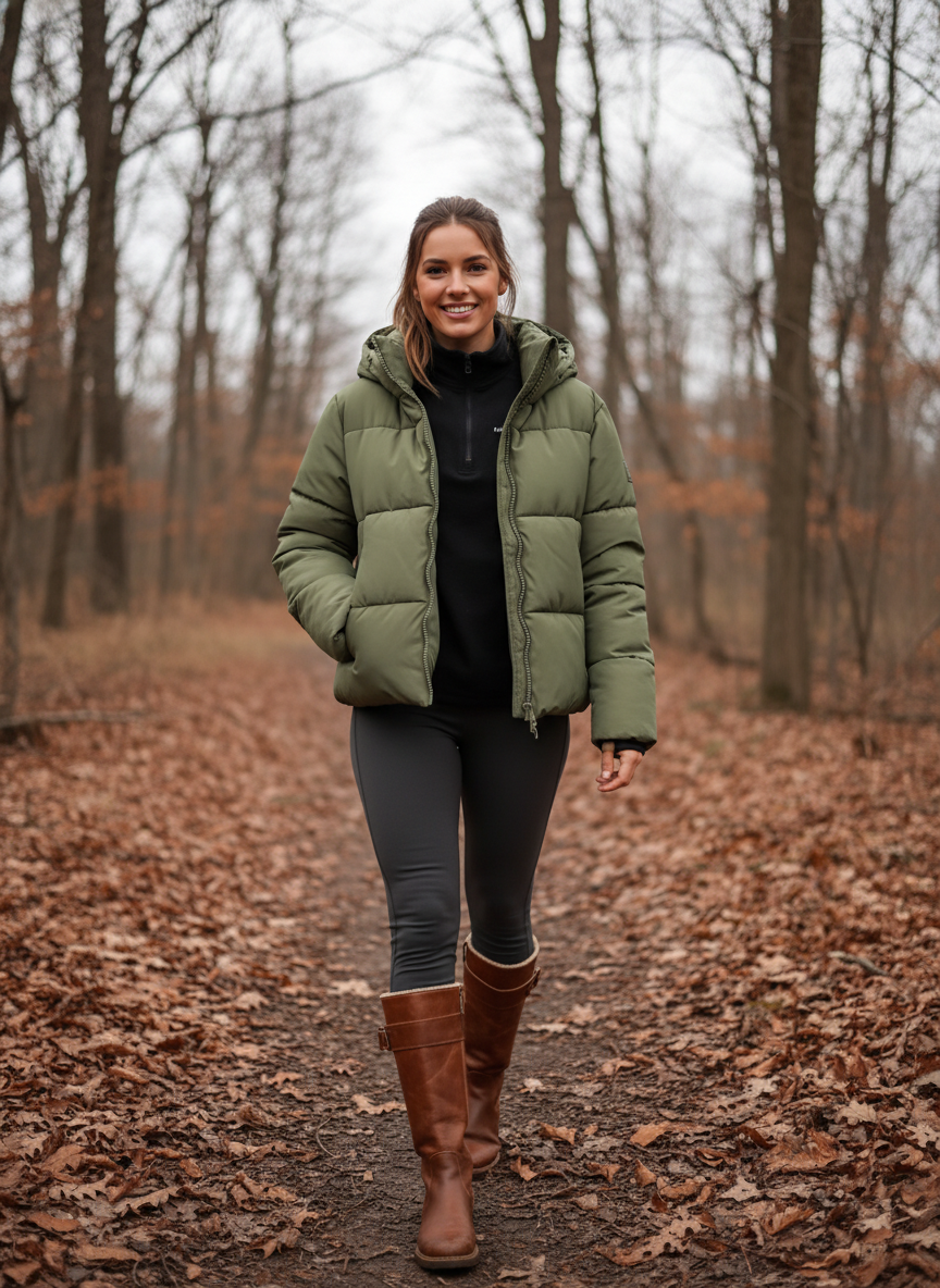 Abnehmbare Kapuze Pufferjacke